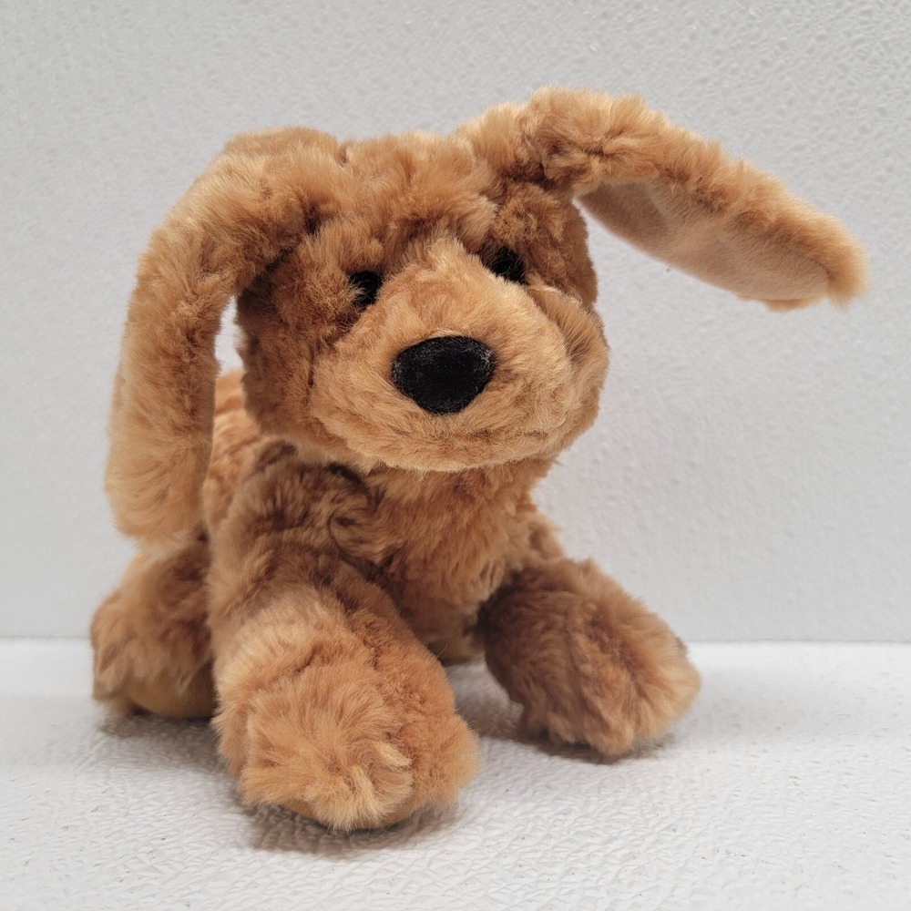 Gund Mica Sparky Dog Plush 8" Brown Stuffed Animal Toy 13032 Laying Down